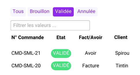 Fonctionnalité de gestion de factures pour franchise de nooa